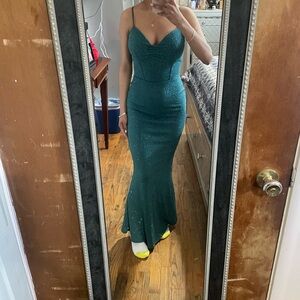 Blue glittery prom dress xs